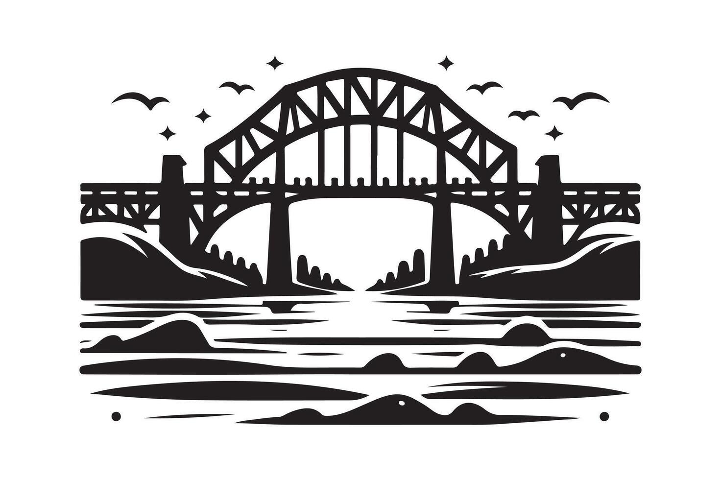 Abstract Railway Bridge Silhouette for Logos vector