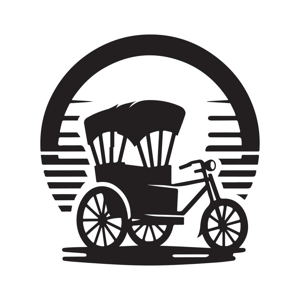 Clean Rickshaw Silhouette Design vector