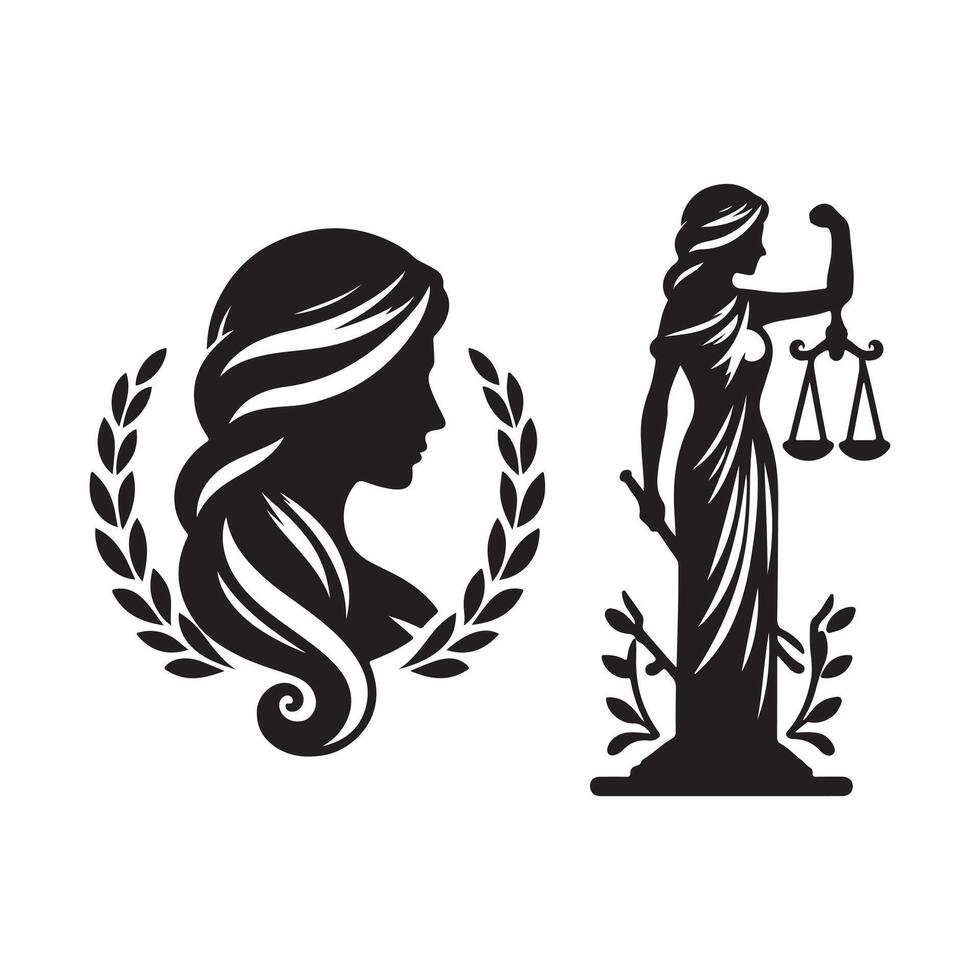 Lady Justice Silhouette for Court Graphics vector