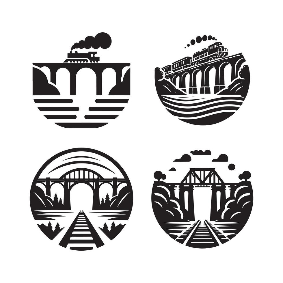 Railway Bridge Silhouette for Advertising Design vector