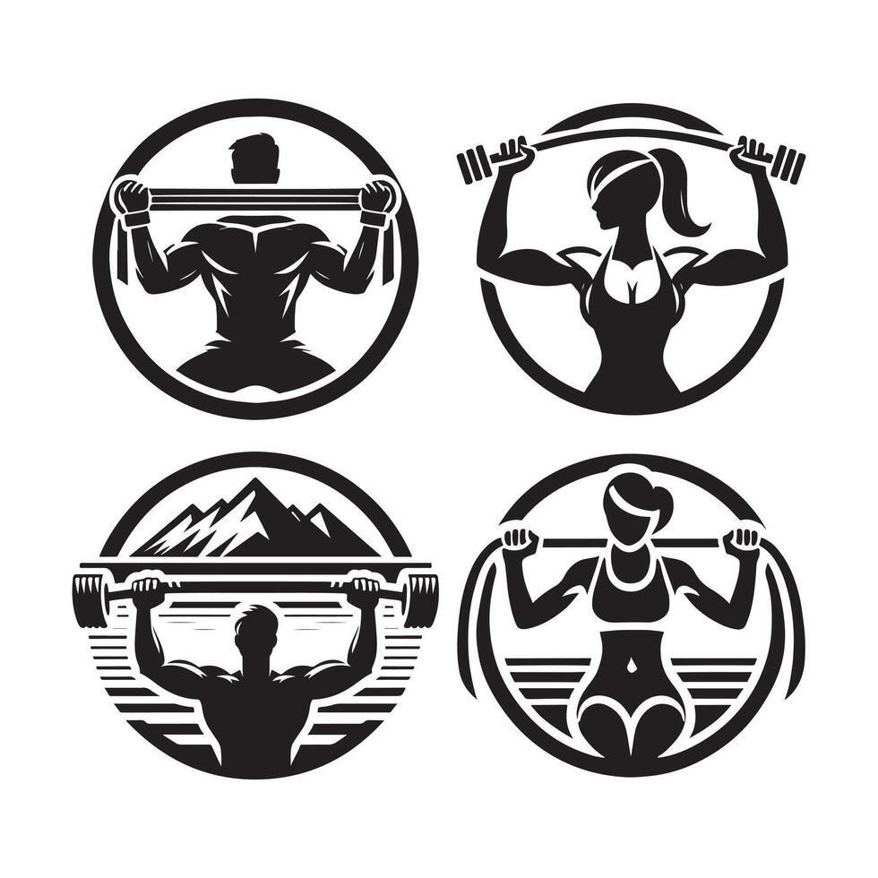 Black and White Resistance Band Silhouette vector
