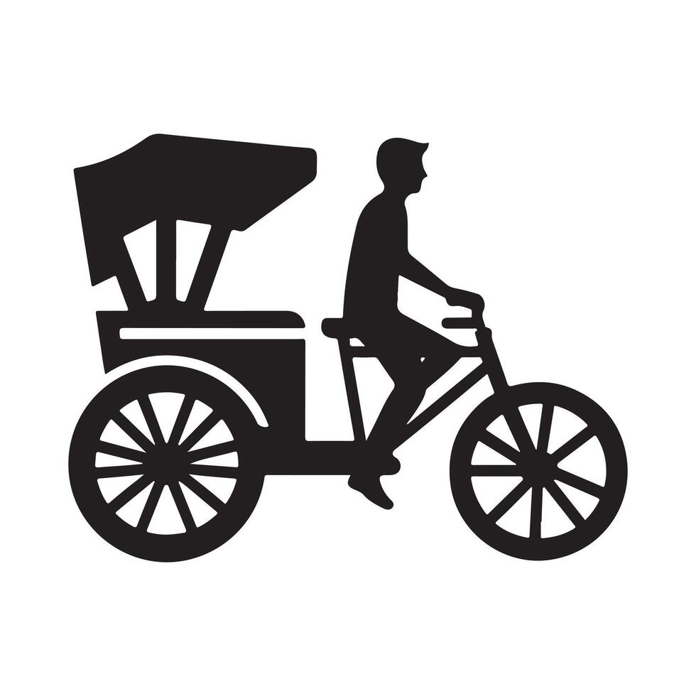 Stylish Rickshaw Silhouette for Visual Art vector