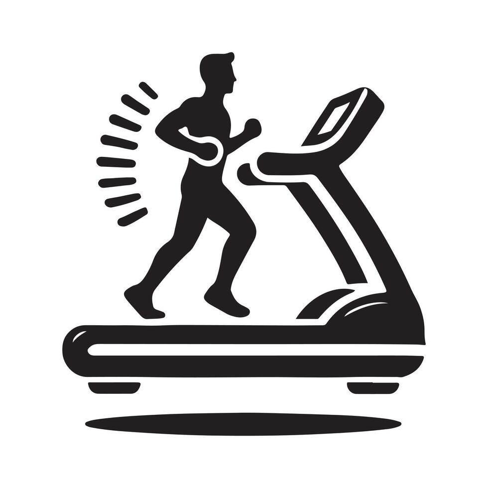 High Resolution Treadmill Silhouette Art vector