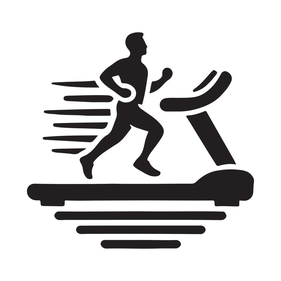 Iconic Treadmill Silhouette for Web Use vector