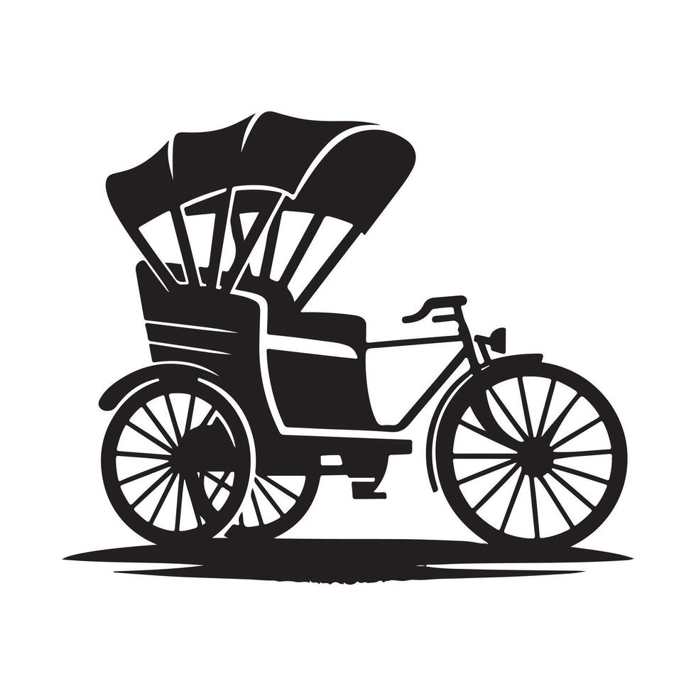 Classic Rickshaw Silhouette for Web Elements vector