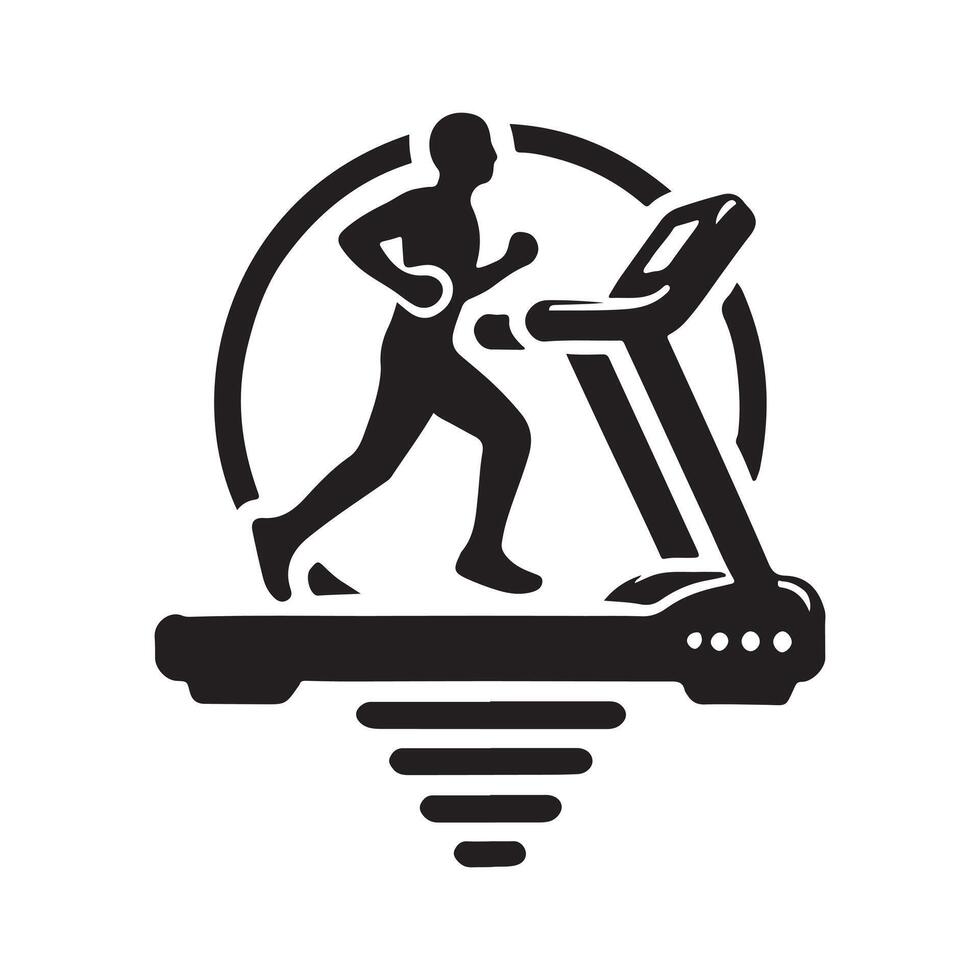 Dynamic Treadmill Silhouette for Graphics vector