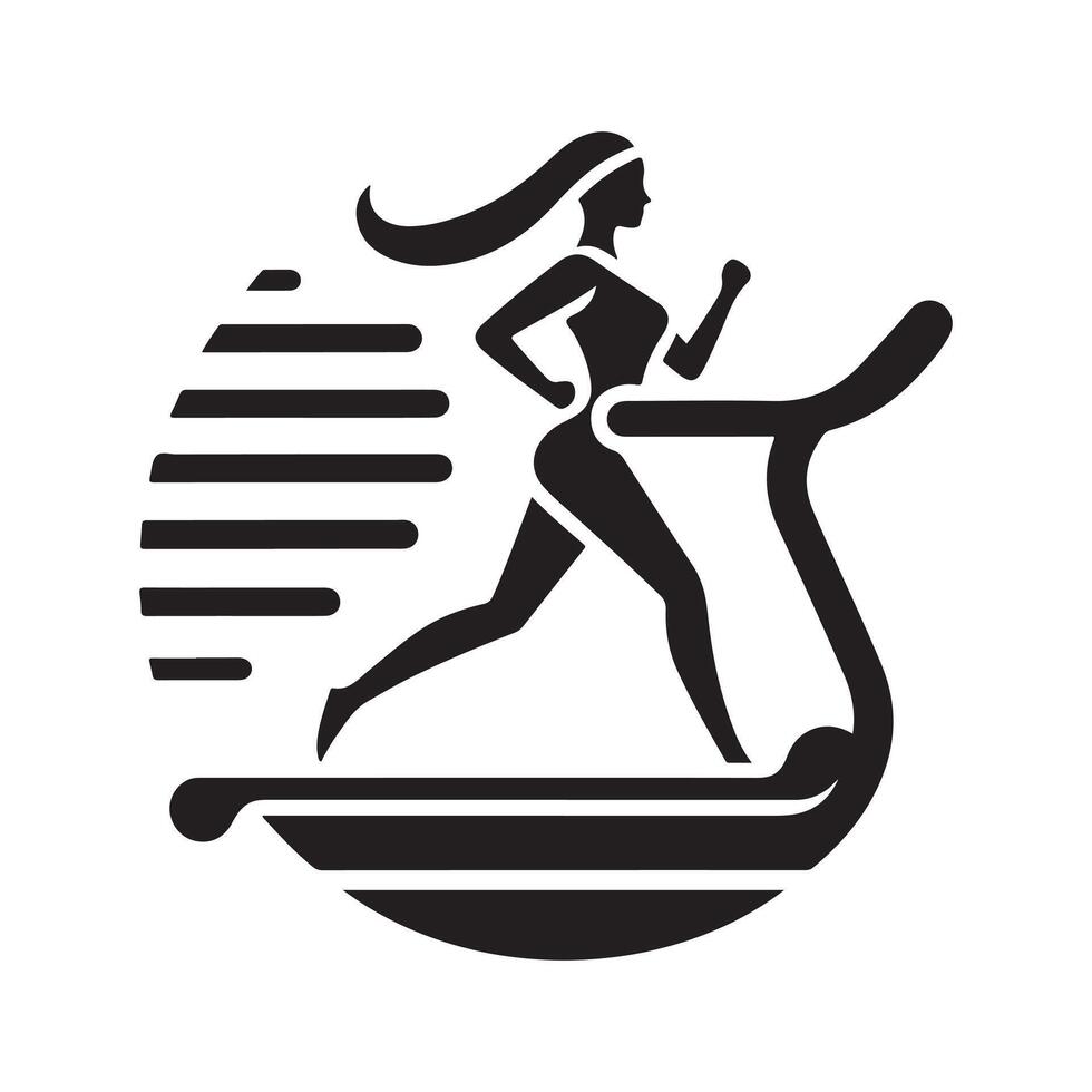 Treadmill Silhouette for Advertising vector