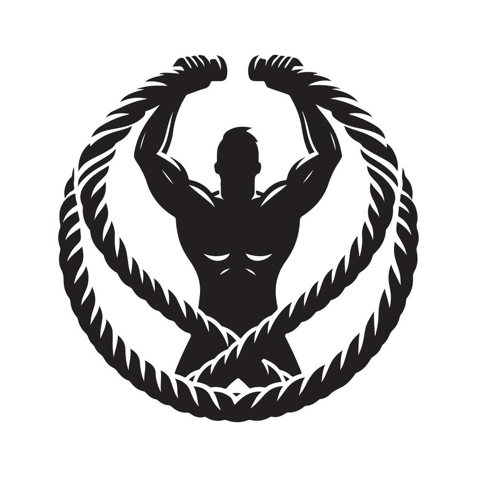 Battle Rope Silhouette for Creative Projects vector