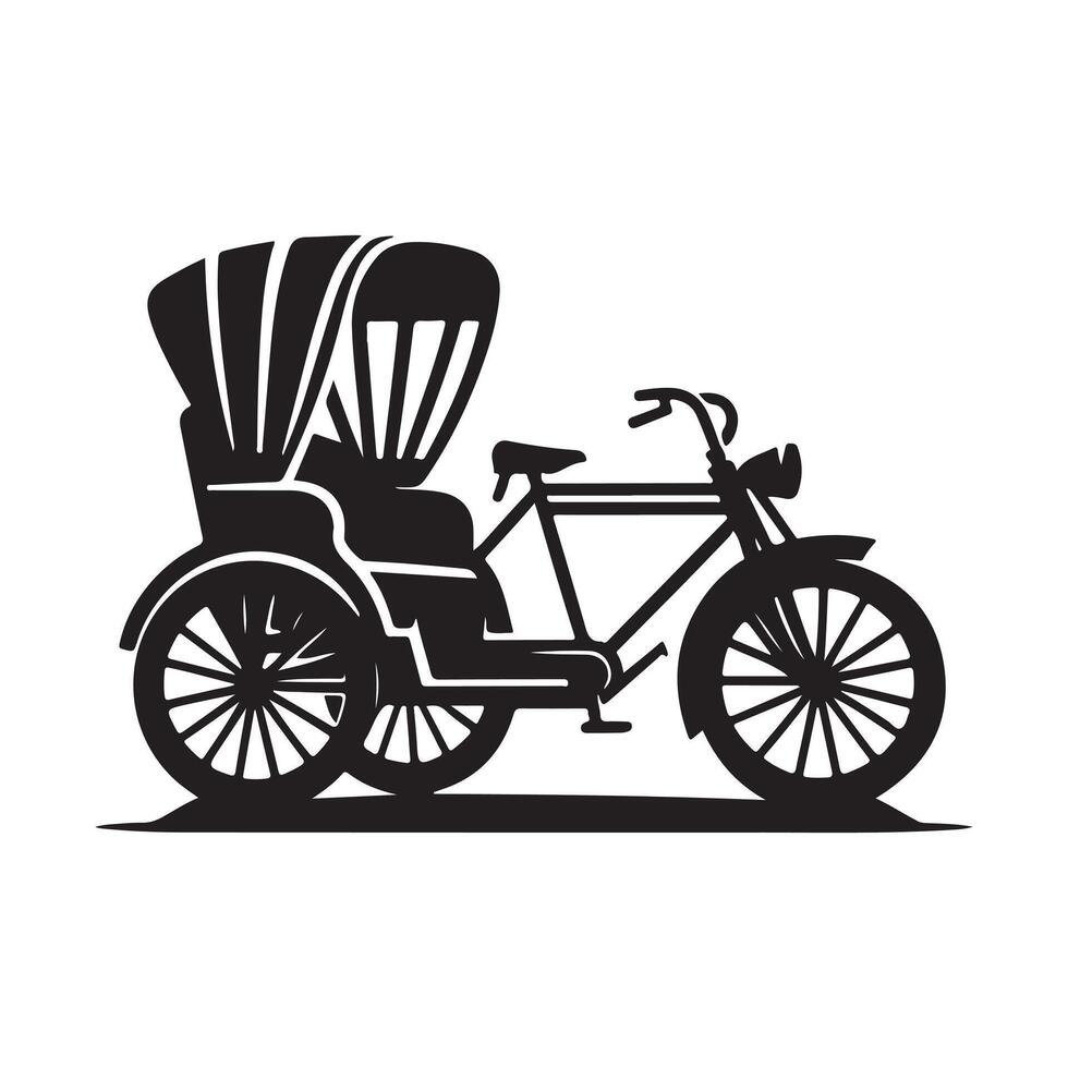 High Resolution Rickshaw Silhouette vector