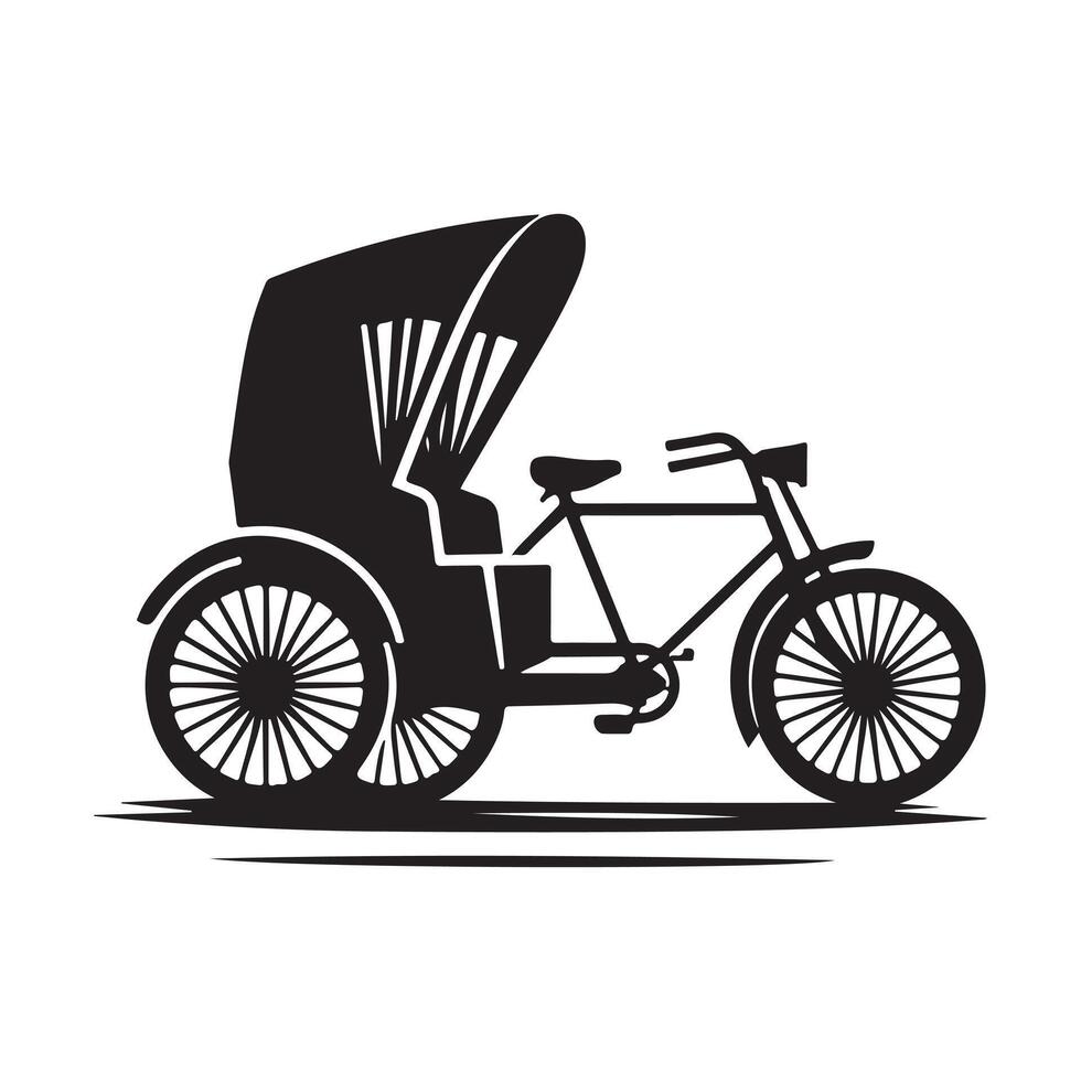Rickshaw Silhouette for Cultural Themes vector