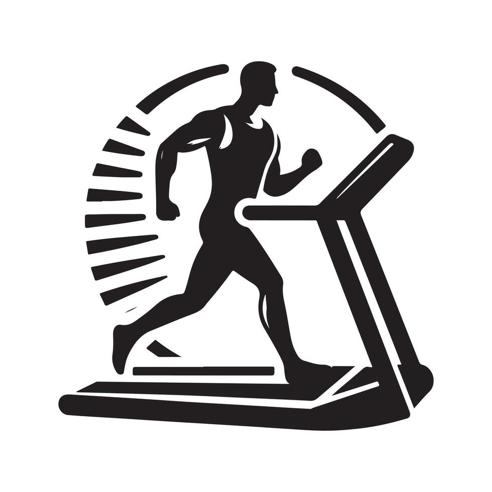 Treadmill Silhouette for Fitness Designs vector