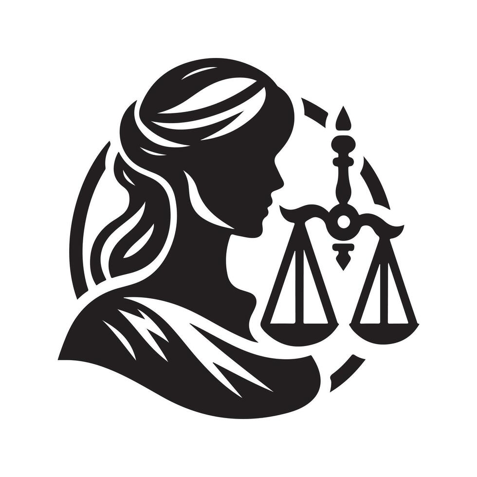Lady Justice Silhouette for Logo Design vector