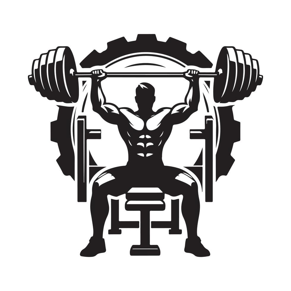 Bench Press Silhouette for Marketing Materials vector