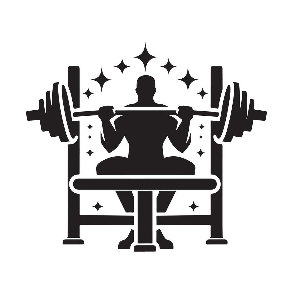 Iconic Bench Press Silhouette for Web Use vector