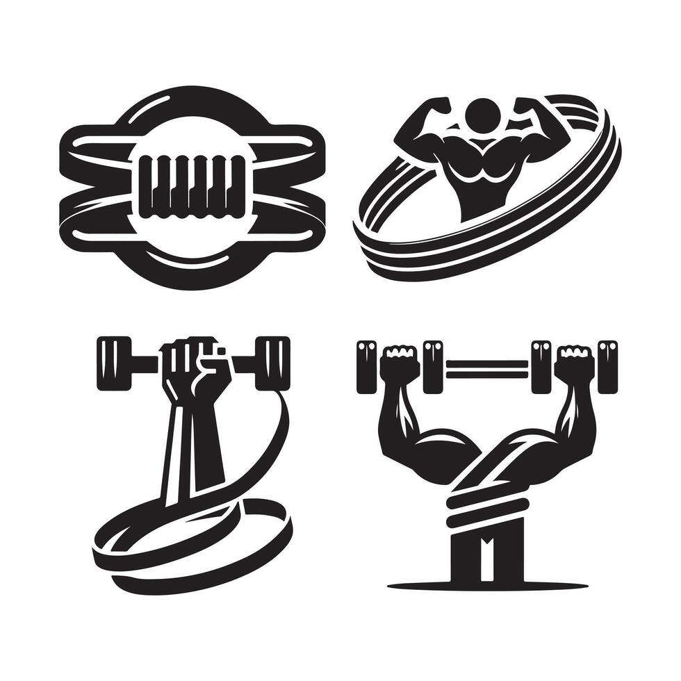 Resistance Band Silhouette for Print Templates vector