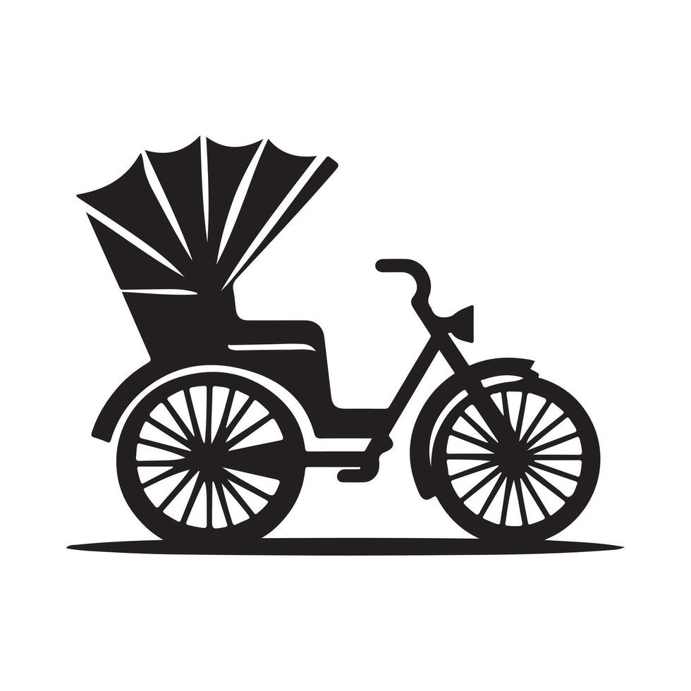 Rickshaw Silhouette for Creative Projects vector