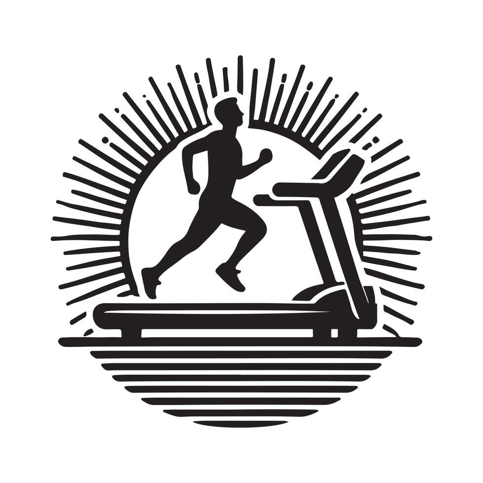 Fitness Treadmill Silhouette Design vector