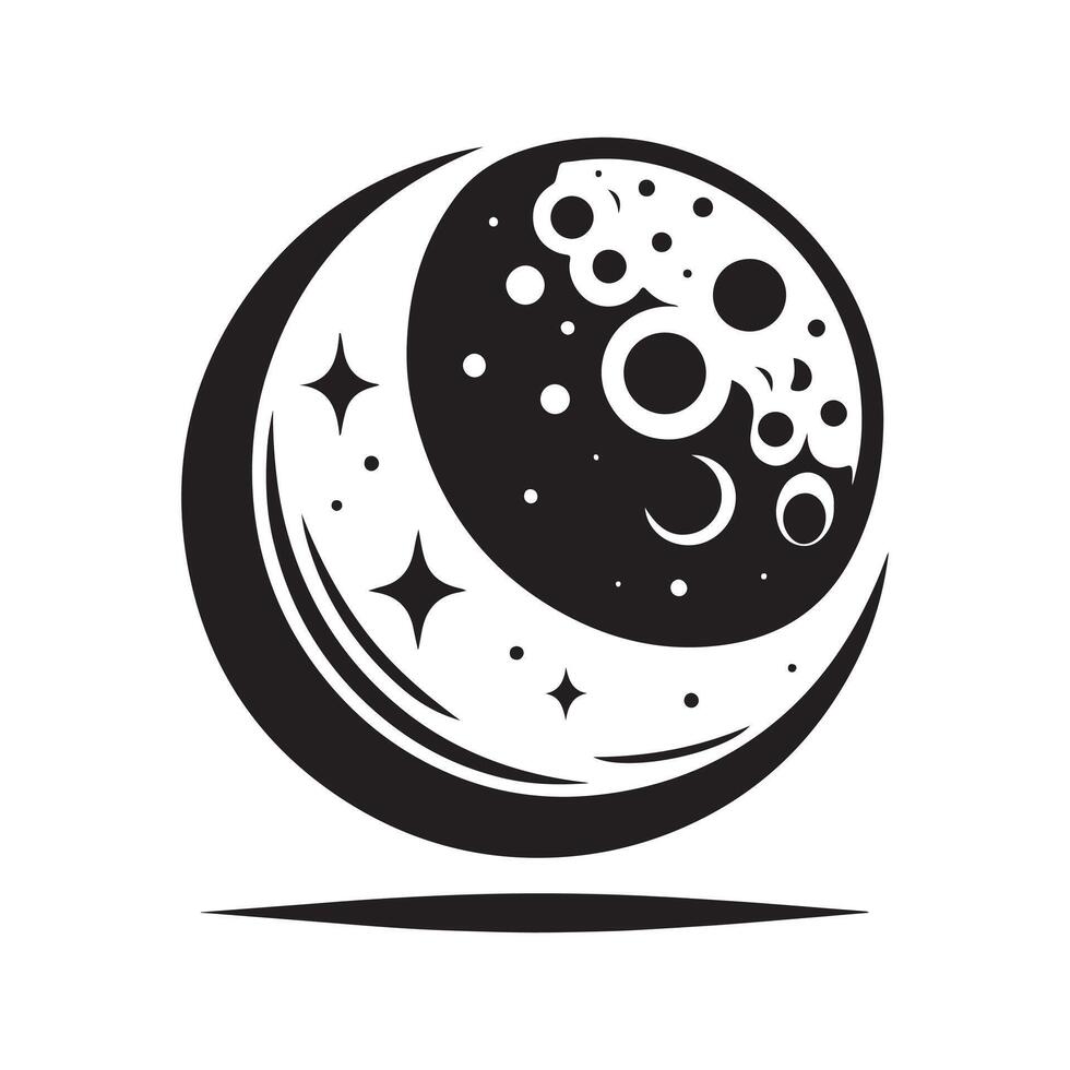 Dynamic Moon Silhouette for Creative Design vector
