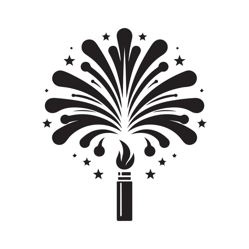 Firework Silhouette for Digital Art vector