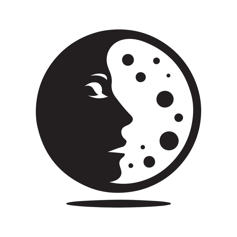High-Quality Moon Silhouette for Printables vector