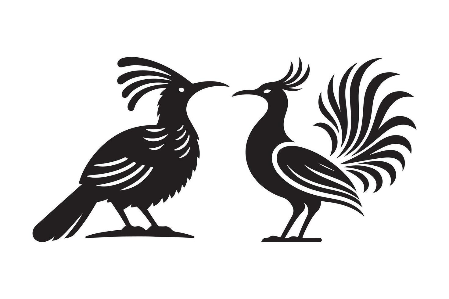 Iconic Superb Lyrebird Silhouette for Web Elements vector