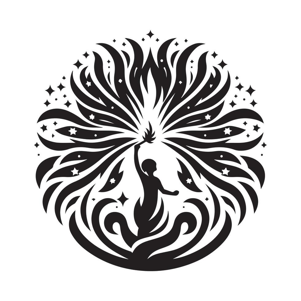 Fun Firework Silhouette for Web Elements vector