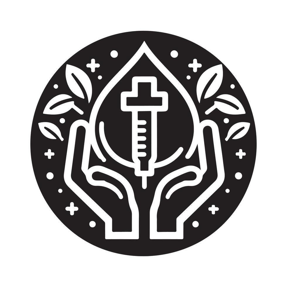 Iconic Medical Icon Logo Silhouette vector
