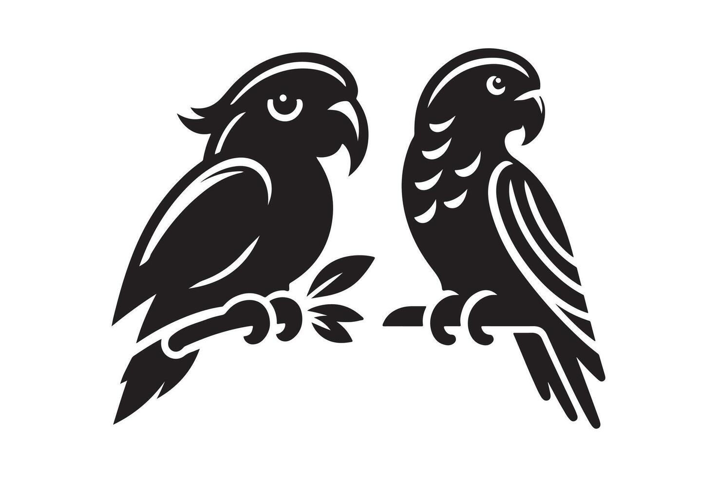 Orange Bellied Parrot Silhouette for Tropical Branding vector