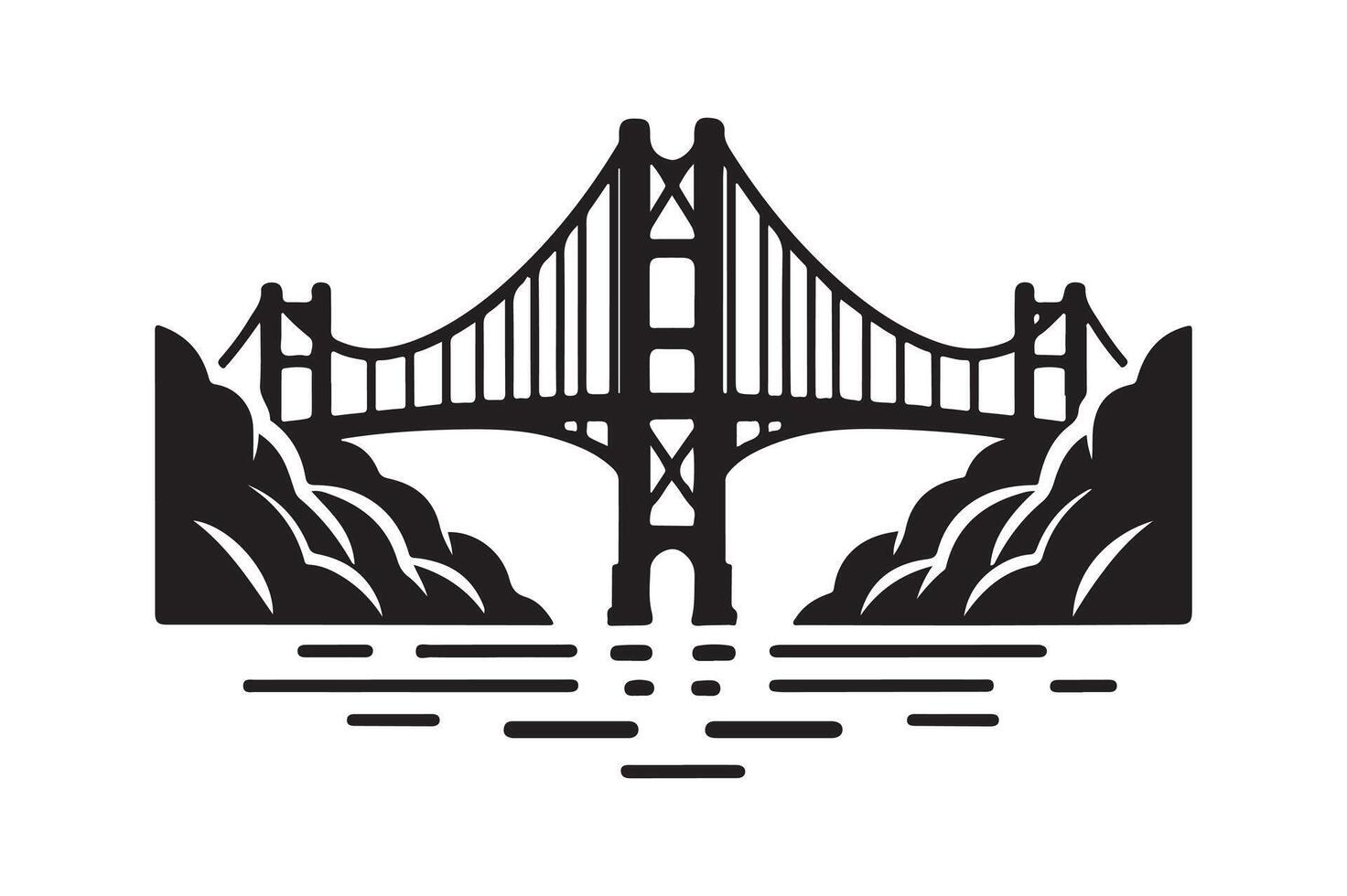 Silhouette of Stone Bridge for Logos vector