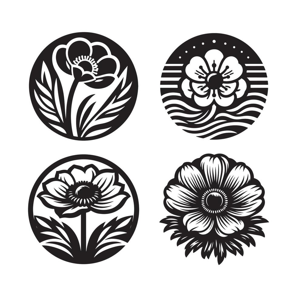 Anemone Silhouette for Digital Art vector