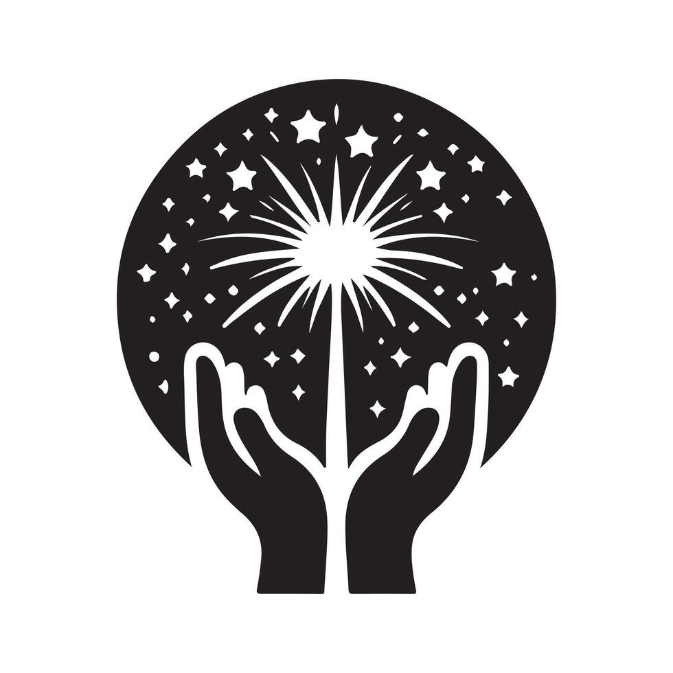 Bright Firework Silhouette for Graphics vector
