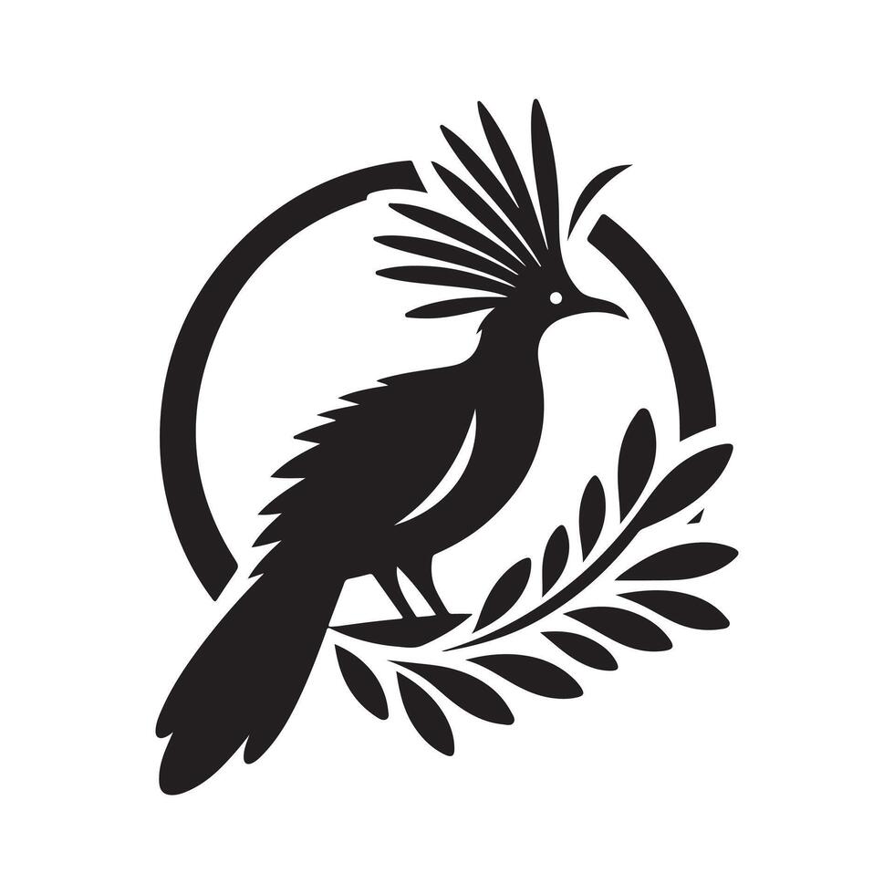 Superb Lyrebird Silhouette for Environmental Designs vector