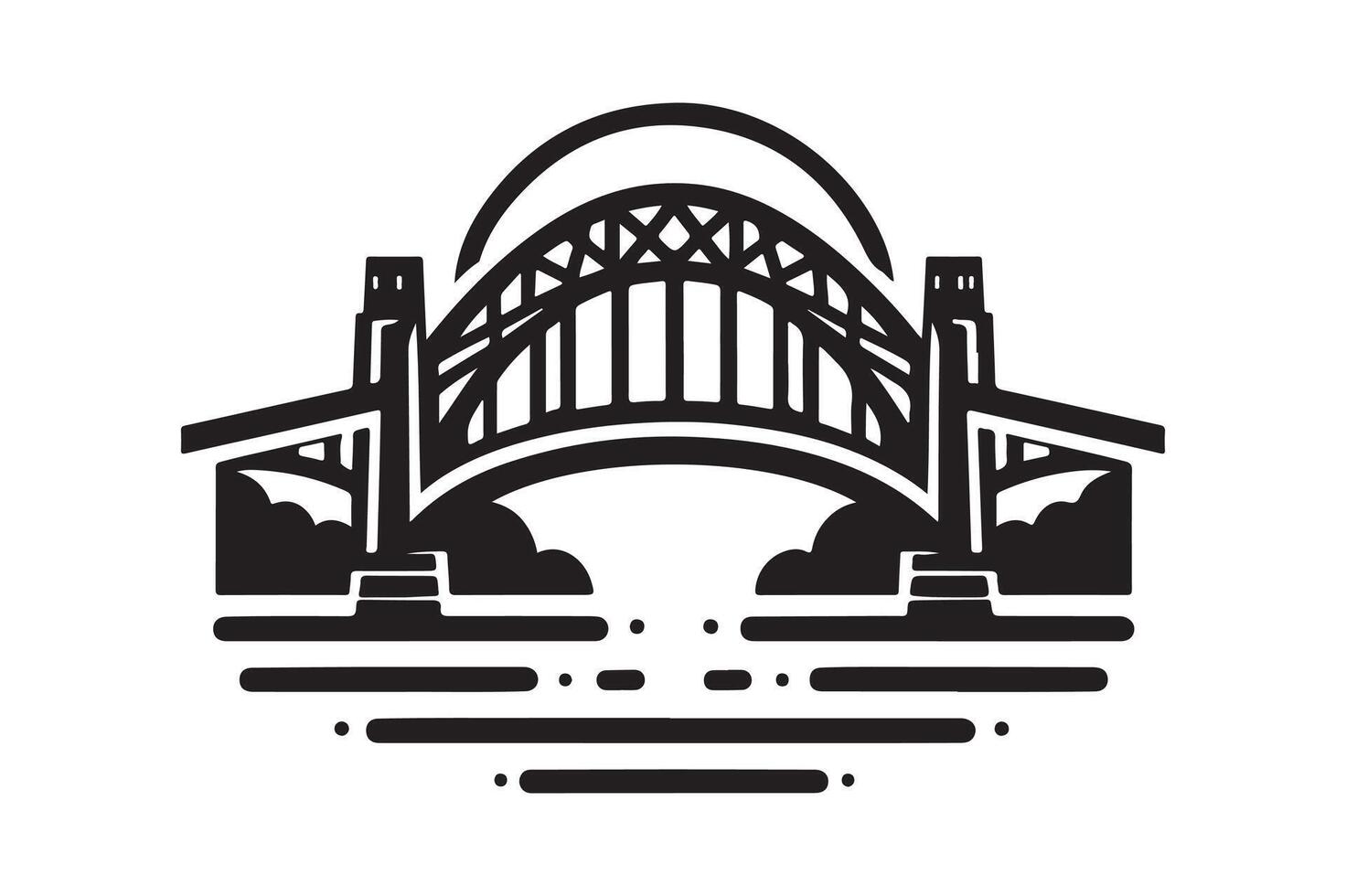 Stone Bridge Silhouette Design vector