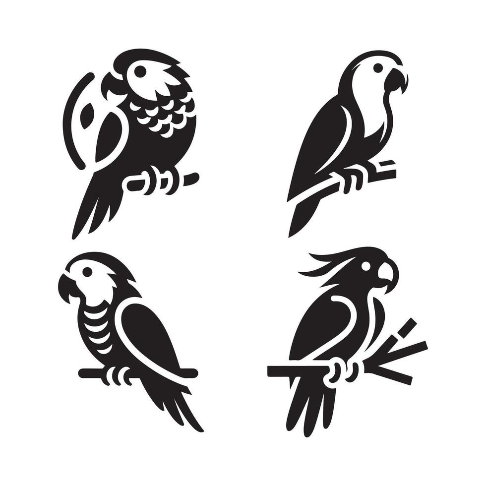 Classic Orange Bellied Parrot Silhouette for Designers vector