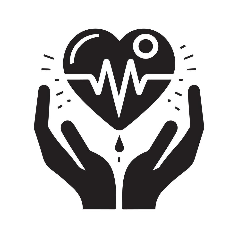 Clean and Simple Medical Icon Logo Silhouette vector