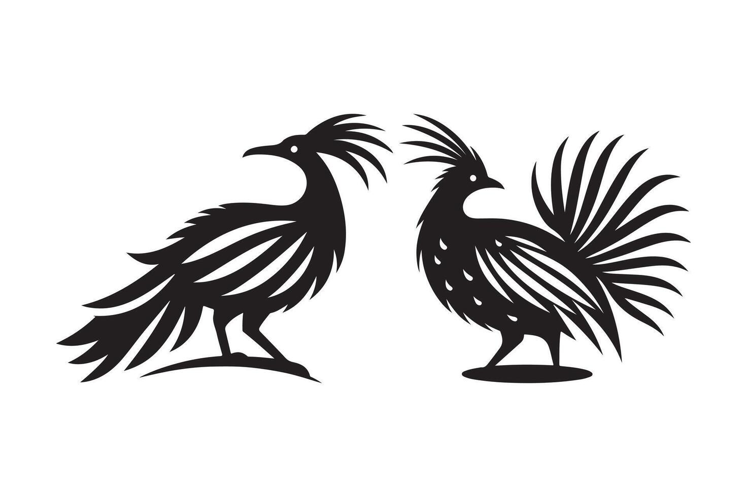 Superb Lyrebird Silhouette for Business Branding vector