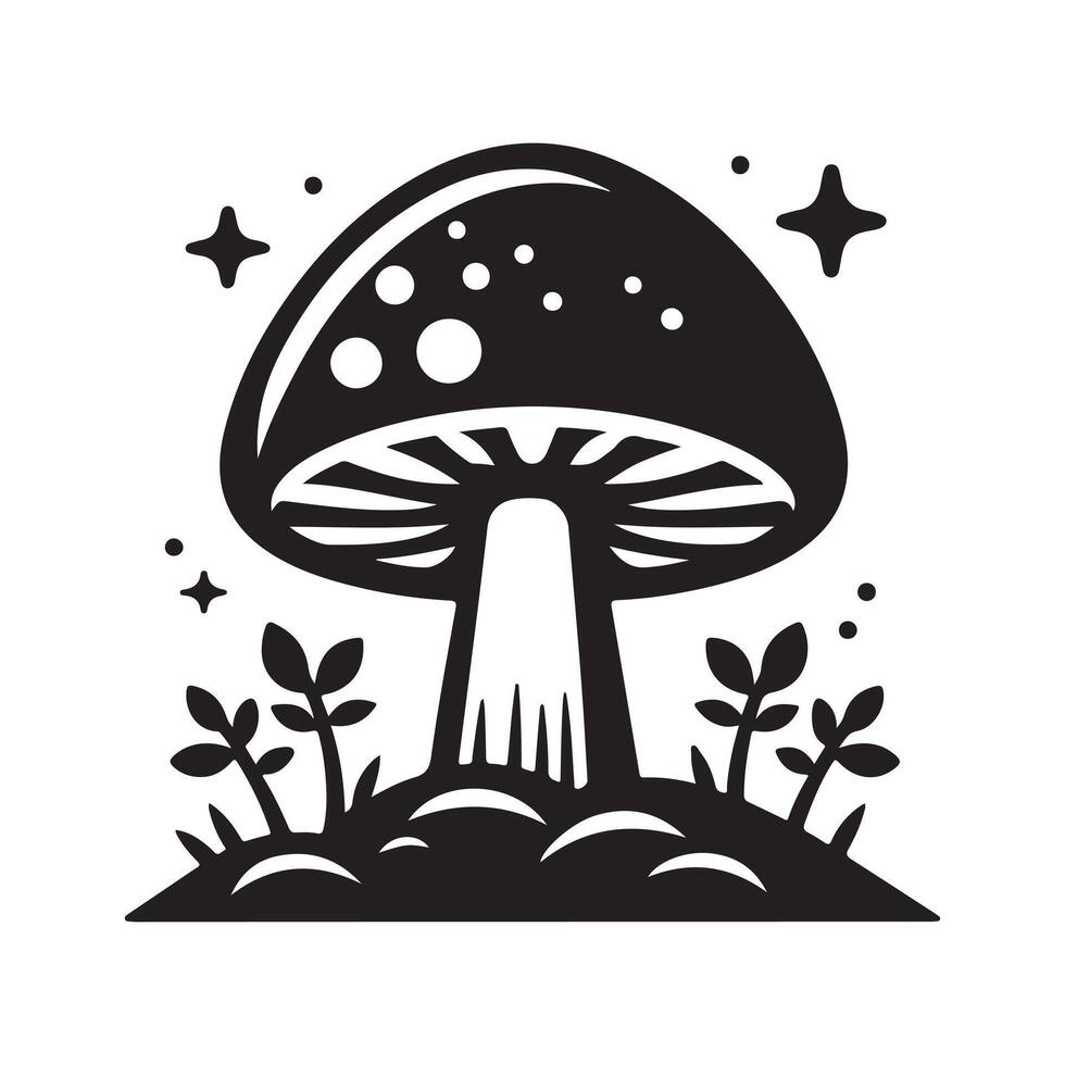 Mushroom Silhouette for Business Branding vector
