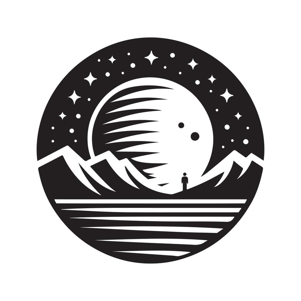 Silhouette of Moon for Print and Web vector