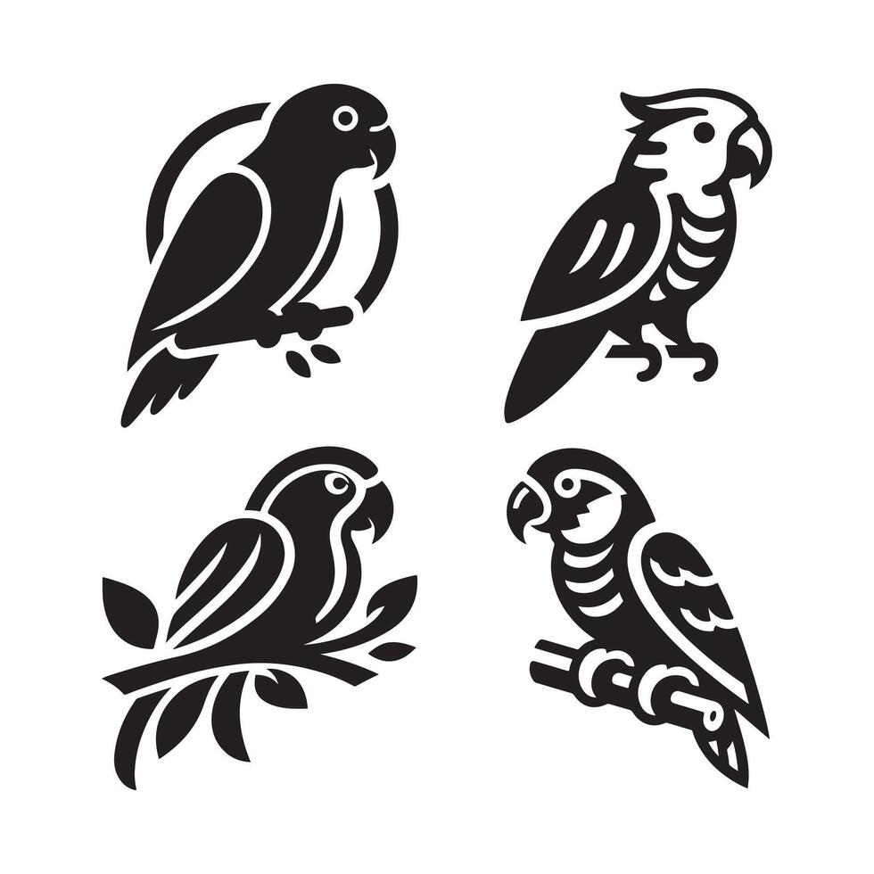 Orange Bellied Parrot Silhouette for Digital Marketing vector