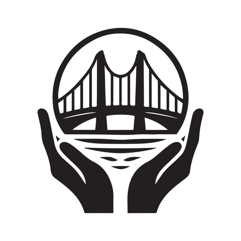 Stone Bridge Silhouette for Creative Projects vector