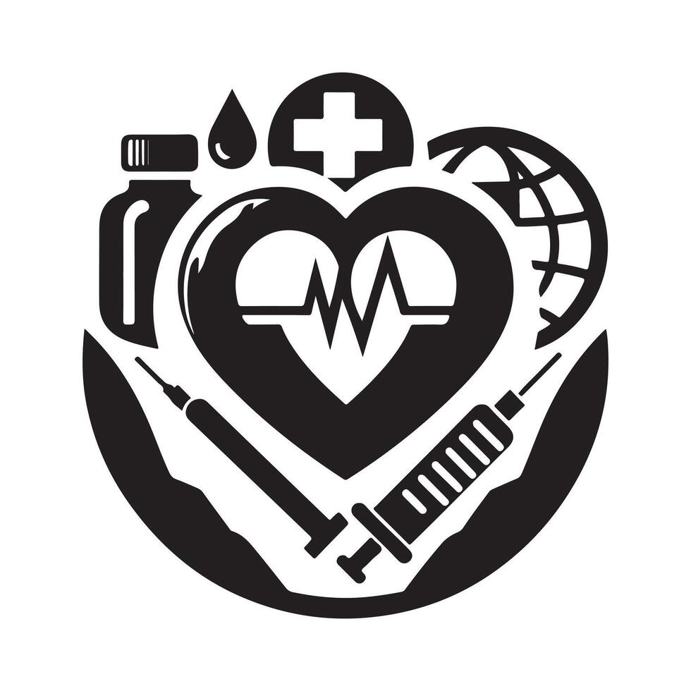 Modern Medical Icon Logo Silhouette for Projects vector