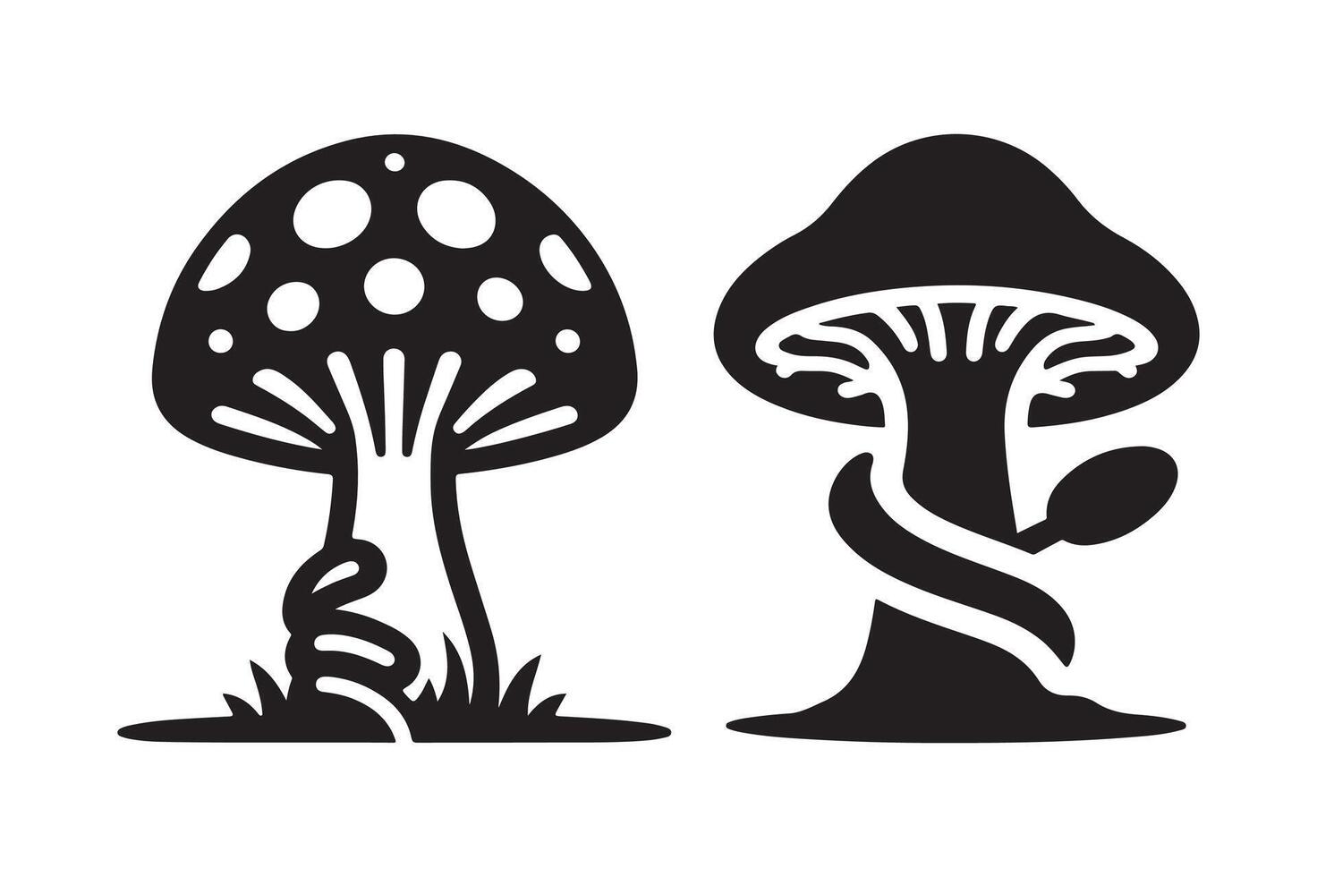 Unique Mushroom Silhouette for Merchandise vector