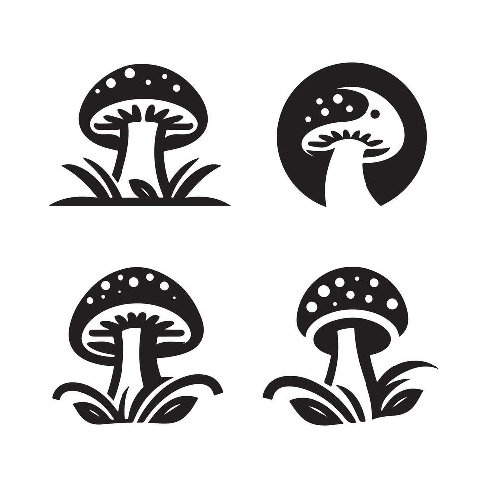 Decorative Mushroom Silhouette for Invitations vector