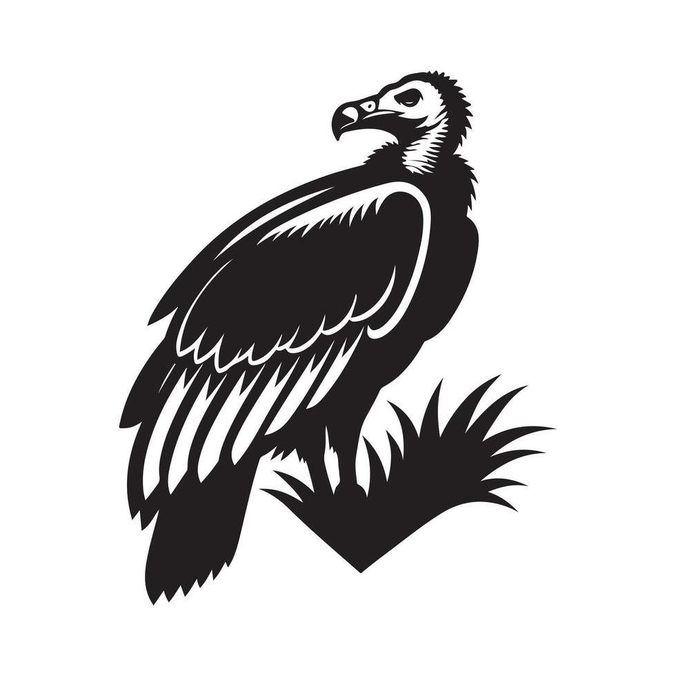 Turkey Vulture Silhouette for Icons vector