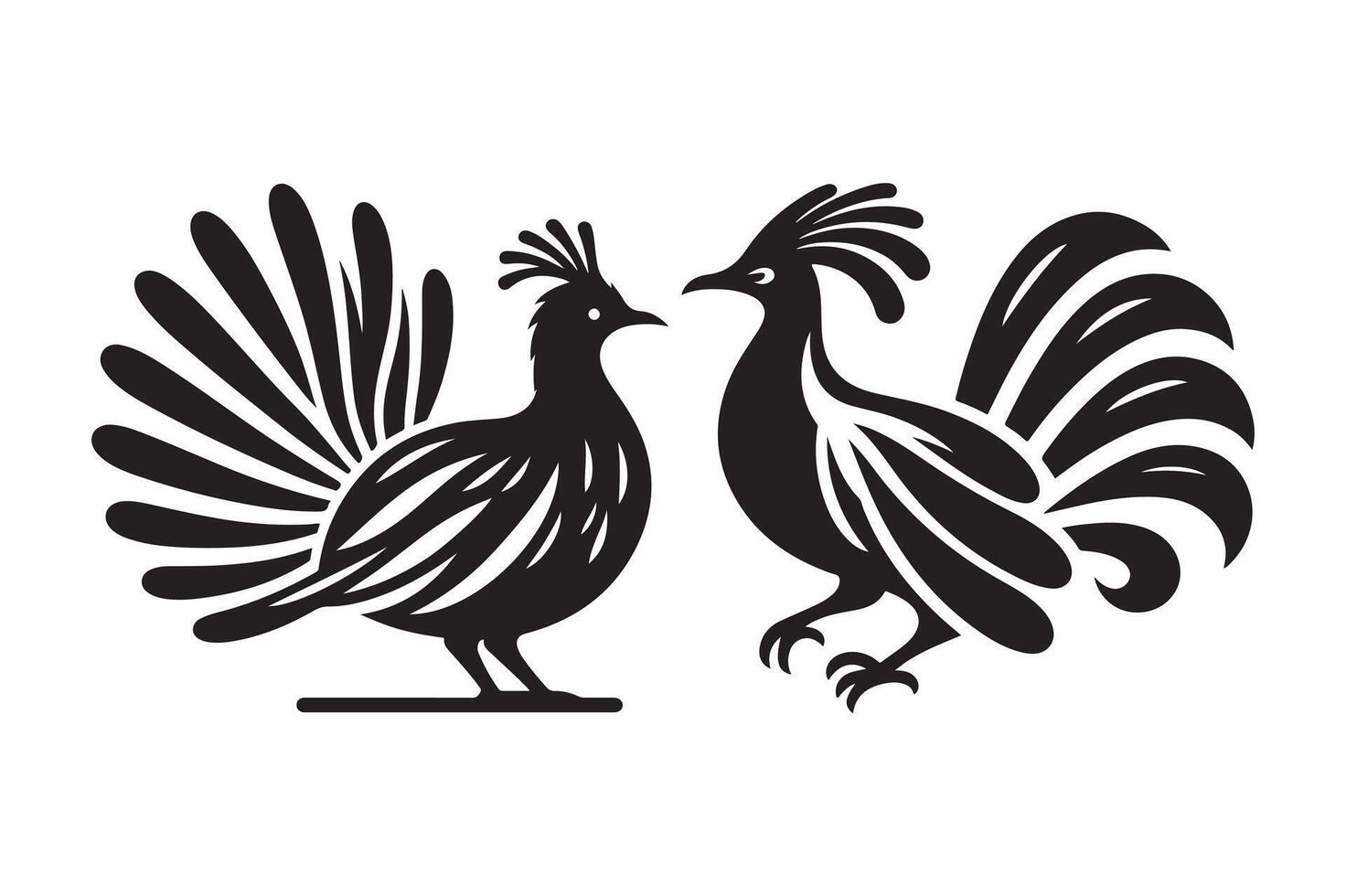 Superb Lyrebird Silhouette for Wildlife Conservation Projects vector