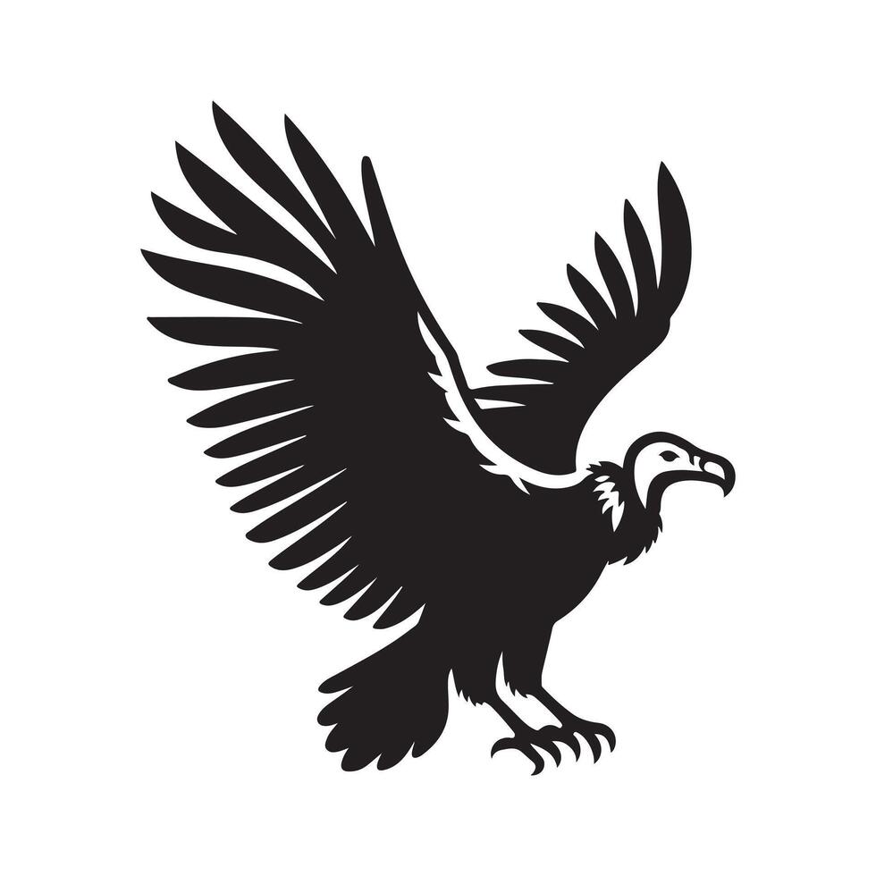 Elegant Turkey Vulture Silhouette for Visual Design vector