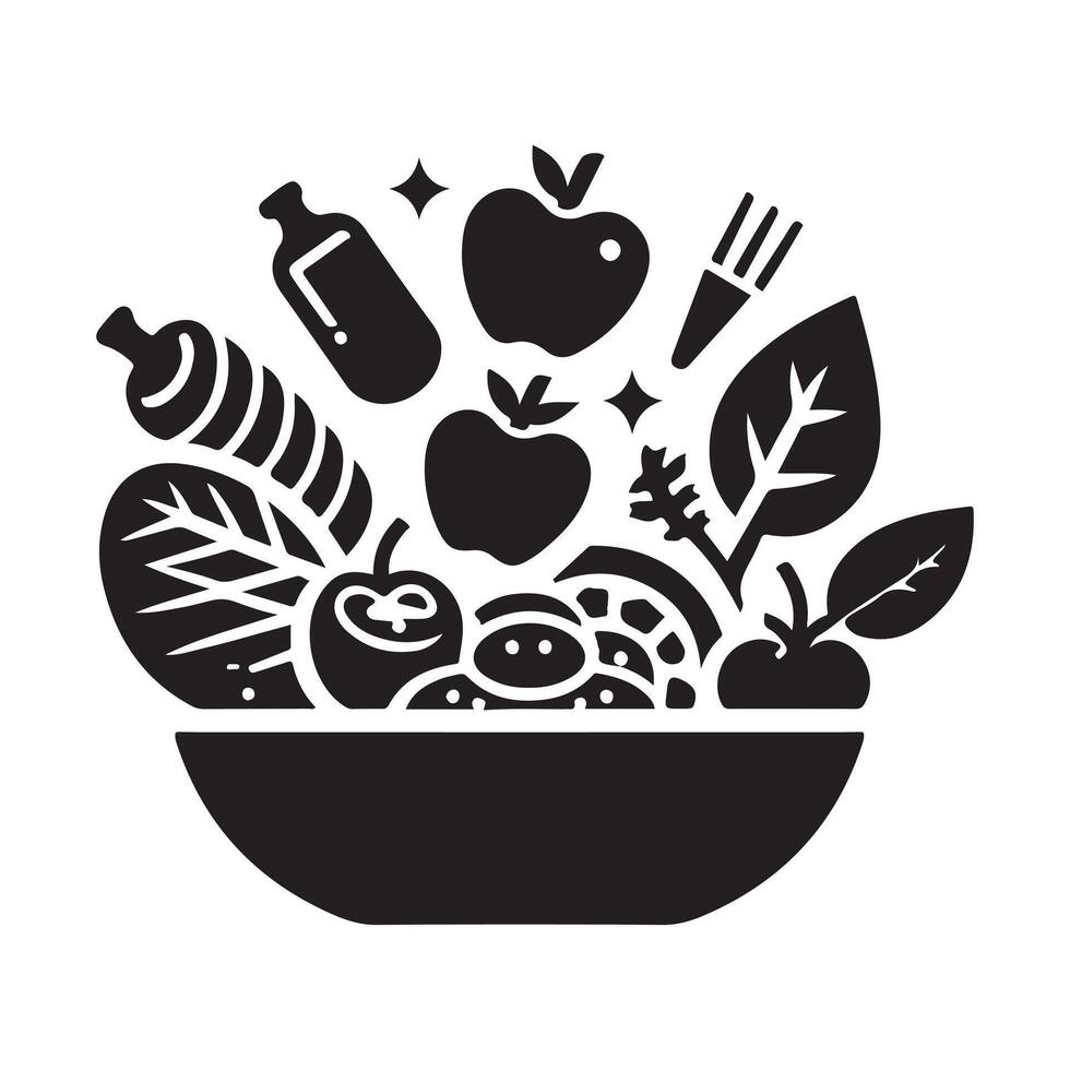 Modern Flat Food Silhouette for Branding vector
