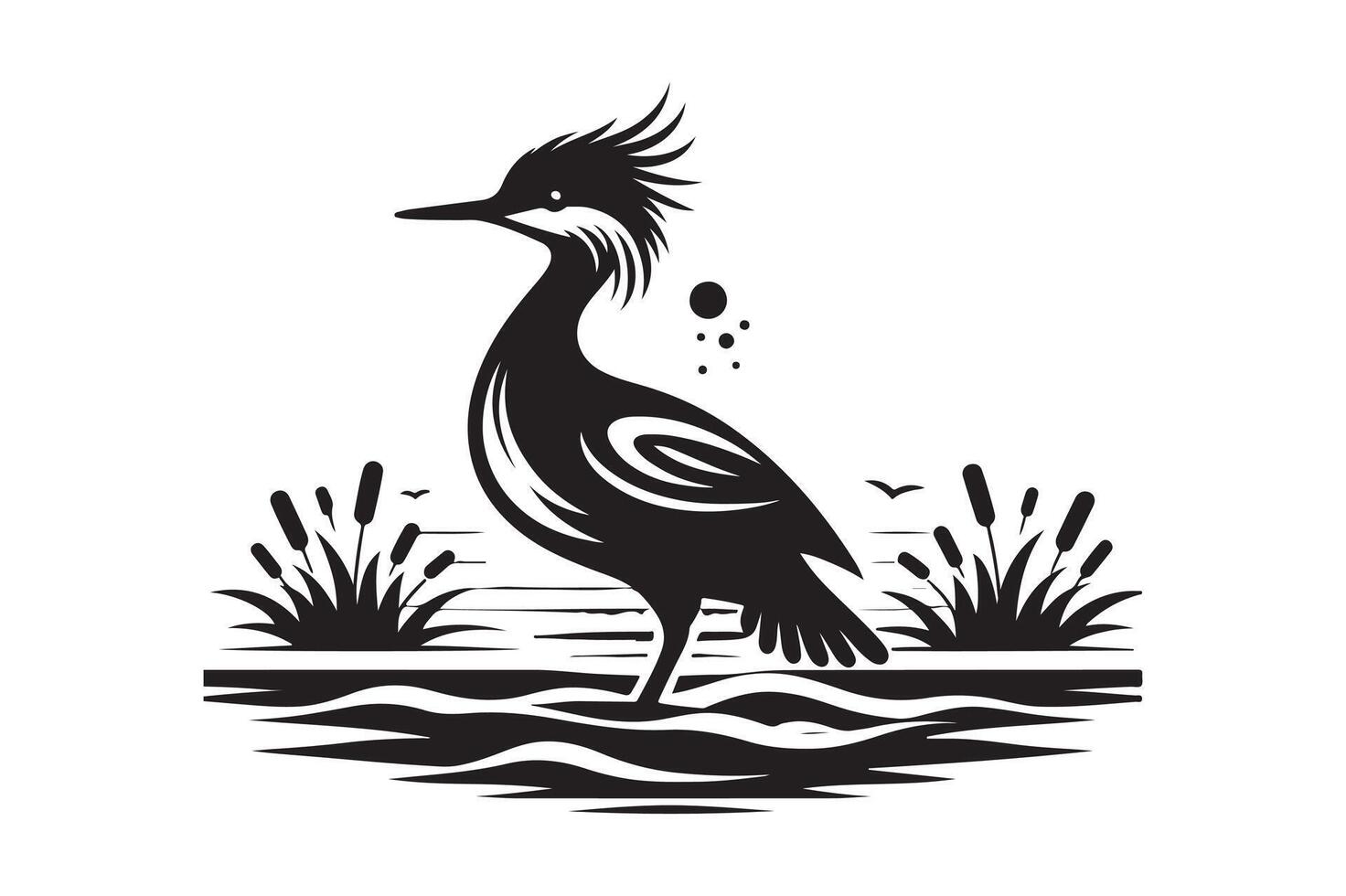 Junin Grebe Silhouette for Branding and Marketing vector