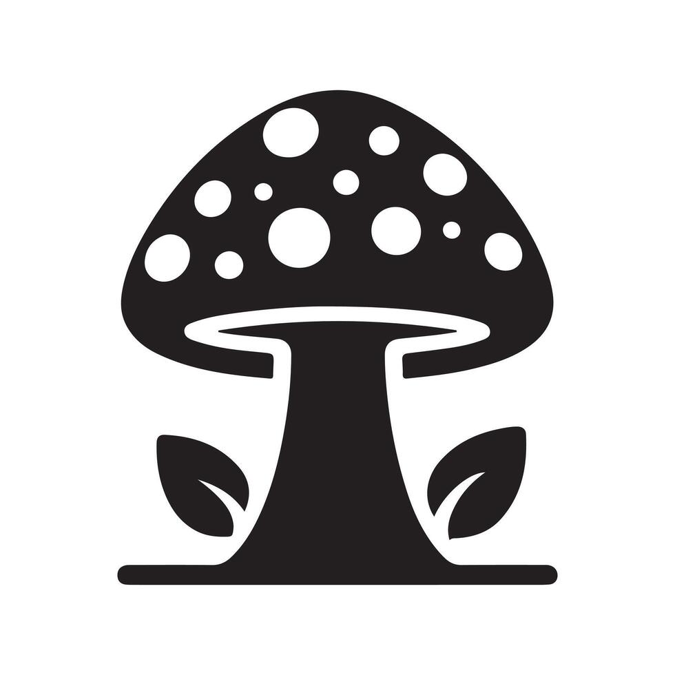 Mushroom Silhouette for Artistic Expression vector
