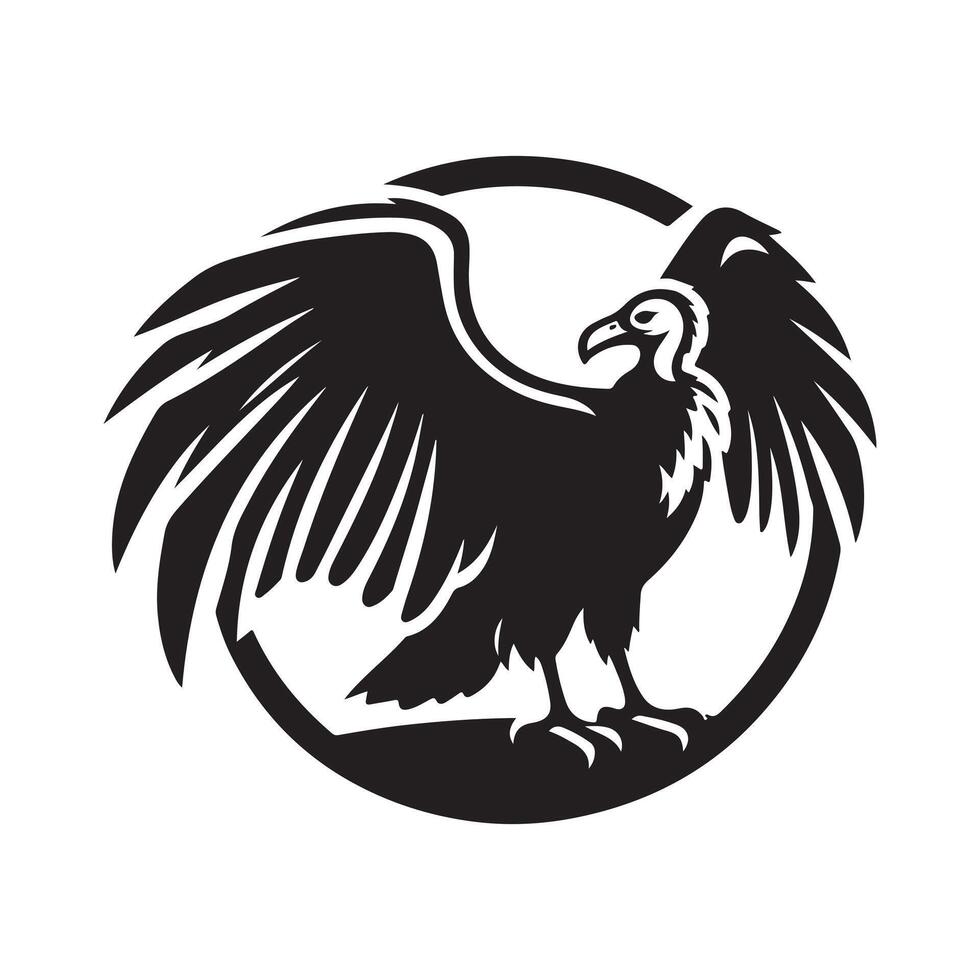 Simple Turkey Vulture Silhouette for Web Elements vector
